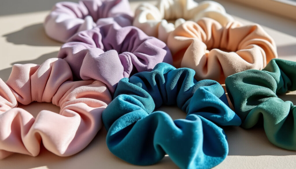 découvrez notre collection de chouchous cheveux en satin et velours, alliant douceur et style tendance pour sublimer toutes vos coiffures avec élégance.